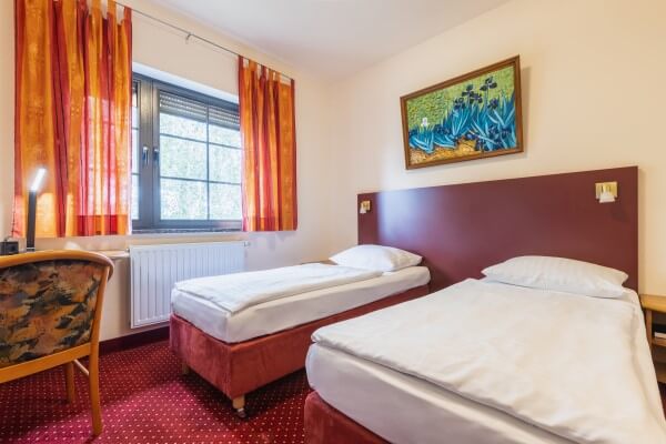 Im Doppelzimmer können die Betten als Twin-Variante gestellt werden.