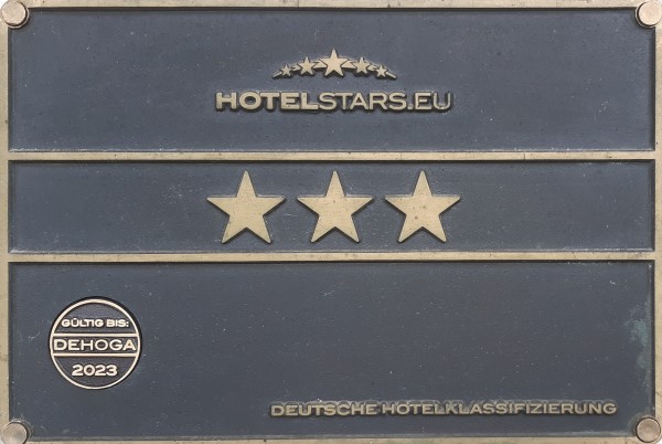 3 Sterne Zertifizierung vom Hotelverband DEHOGA in Sachsen für das WETS Hotel in Radebeul ist gültig bis 2023